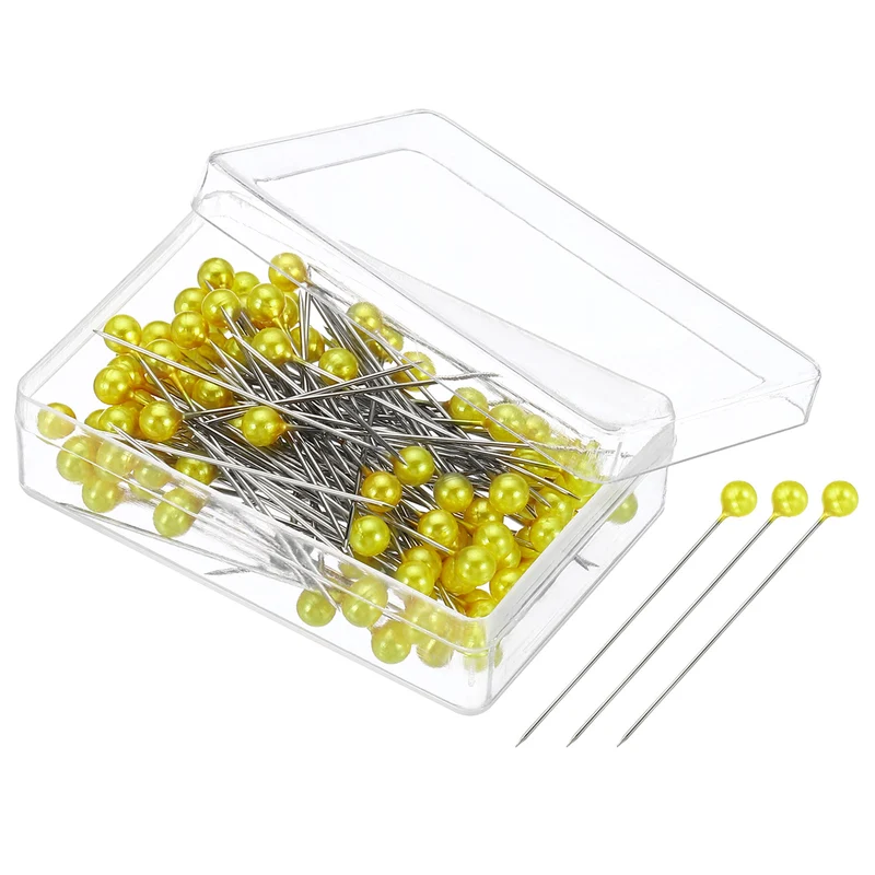 200Pcs Sewing Pins, Straight Pin with Plastic Pearlized Ball Head, Golden