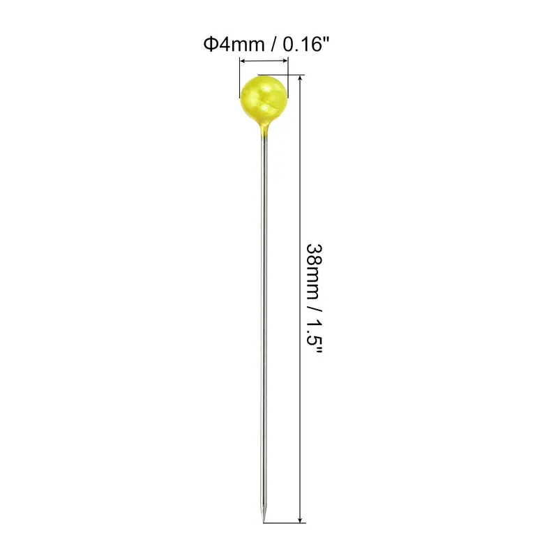 100Pcs Sewing Pins, Straight Pin with Plastic Pearlized Ball Head, Golden