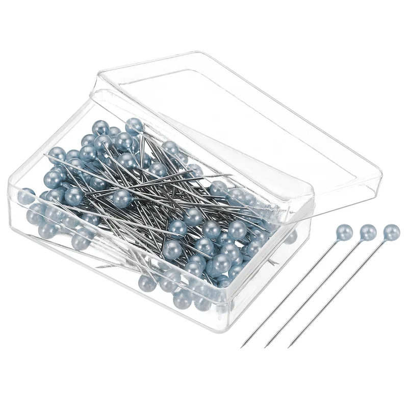 400Pcs Sewing Pins, Straight Pin with Plastic Pearlized Ball Head, Blue