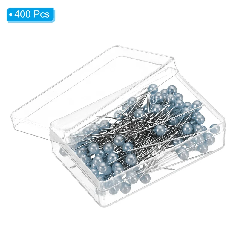 400Pcs Sewing Pins, Straight Pin with Plastic Pearlized Ball Head, Blue
