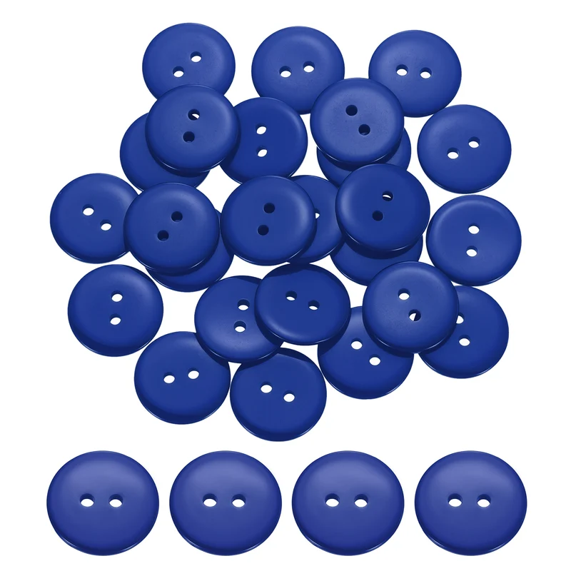 25 Pcs 20mm Resin Sewing Buttons, 2 Hole for Sewing Coats Shirts, Deep Blue