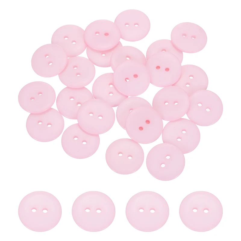 25 Pcs 20mm Resin Sewing Buttons, 2 Hole for Sewing Coats Shirts, Light Pink