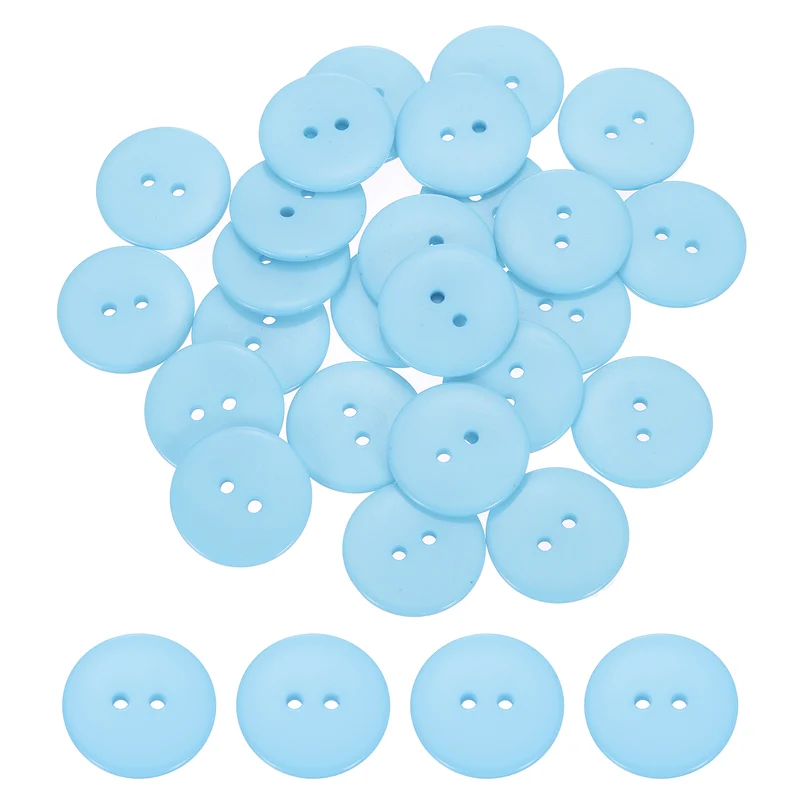 25 Pcs 20mm Resin Sewing Buttons, 2 Hole for Sewing Coats Shirts, Light Blue