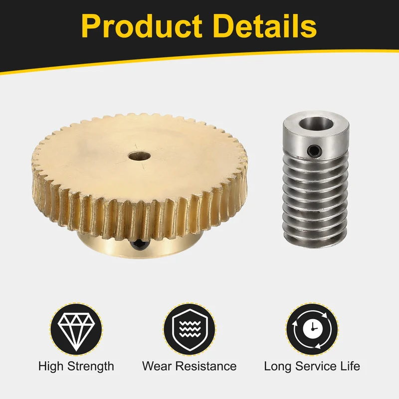Worm Gear Set 0.8 Module 1:50 Reduction Rate(Gear-4mm Bore, Rod 8mm Bore)