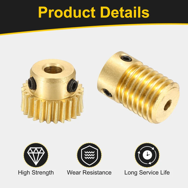 Worm Gear Set 0.5 Module 1:25 Reduction Rate(Gear-4mm Bore, Rod 3mm Bore)