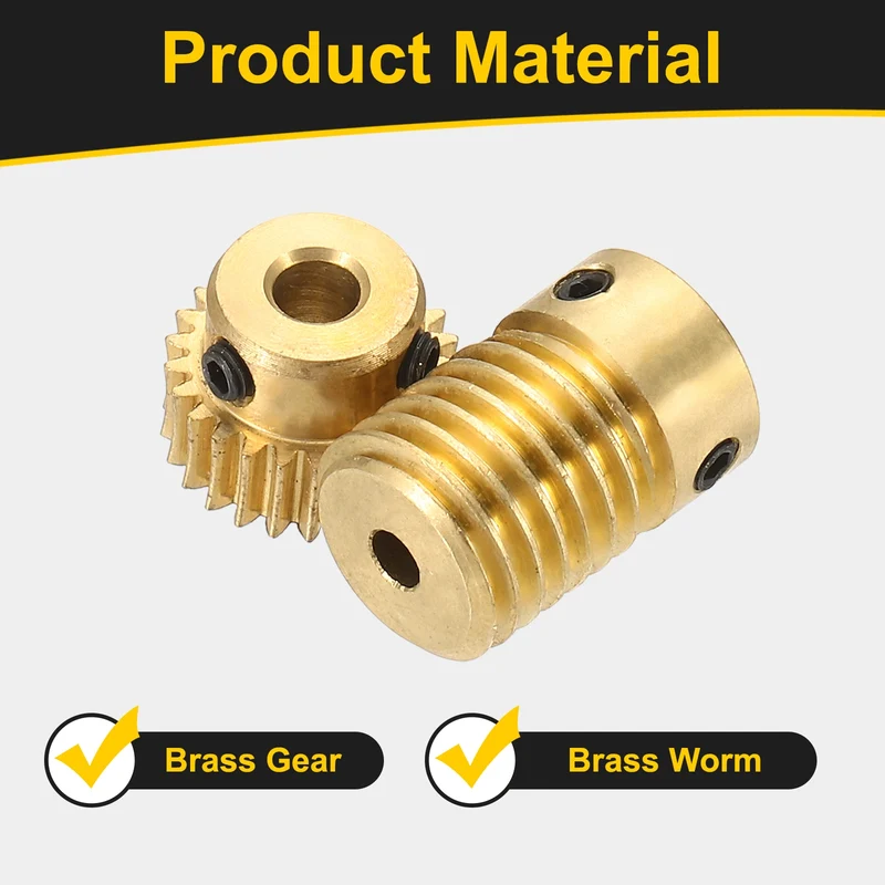 Worm Gear Set 0.5 Module 1:25 Reduction Rate(Gear-4mm Bore, Rod 3mm Bore)