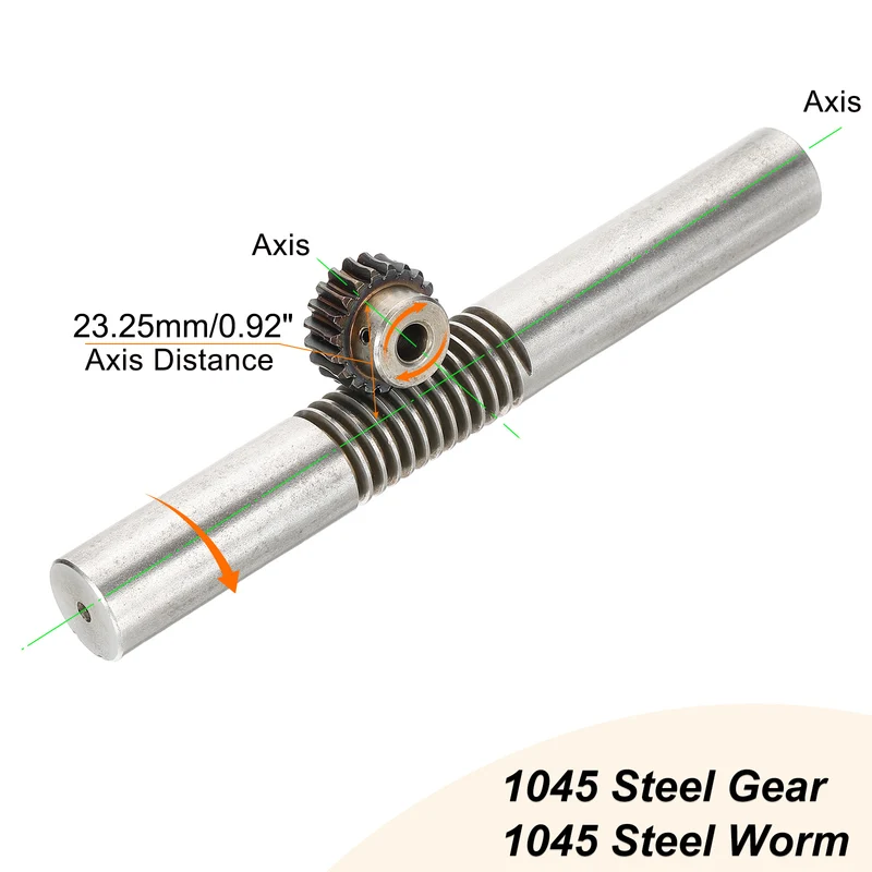 Worm Gear Set 1.25 Module 1:20 Reduction Rate Gear-8mm Bore, Rod 24mm OD