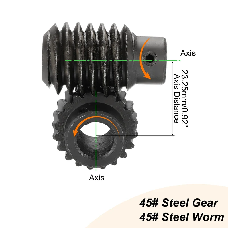 Worm Gear Set 1.25 Module 1:20 Reduction Rate Gear-12mm ID 28mm OD Rod 10mm Bore