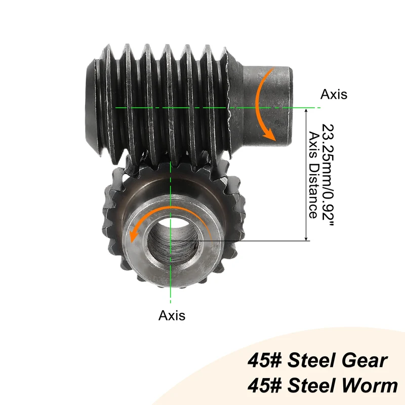 Worm Gear Set 1.25 Module 1:20 Reduction Rate Gear 10mm ID 28mm OD Rod 10mm Bore
