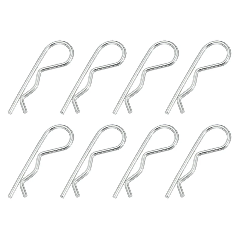 M3.5 x 75 mm Cotter Pin Assortment Kit, 8 Pcs Heavy Duty R Clips, Silver Tone