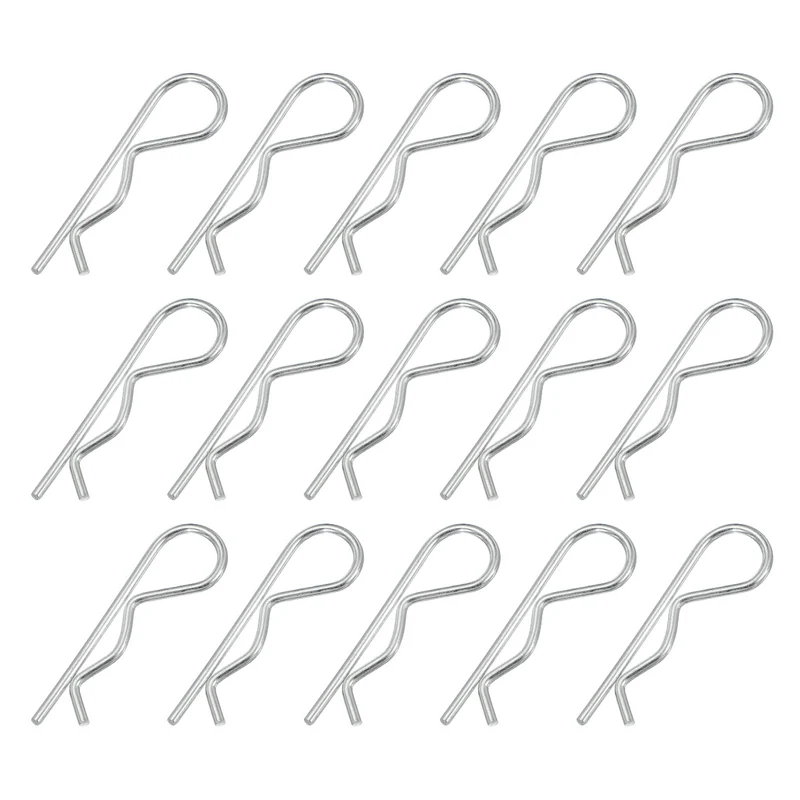 M3 x 75 mm Cotter Pin Assortment Kit, 15 Pcs Heavy Duty R Clips, Silver Tone