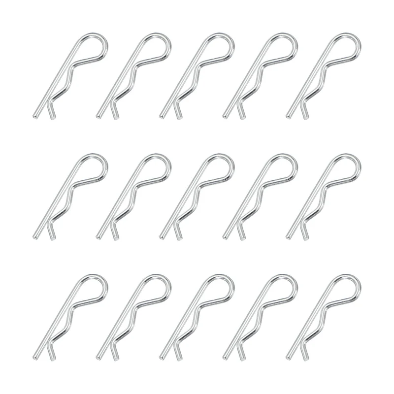 M2.5 x 45 mm Cotter Pin Assortment Kit, 15 Pcs Heavy Duty R Clips, Silver Tone