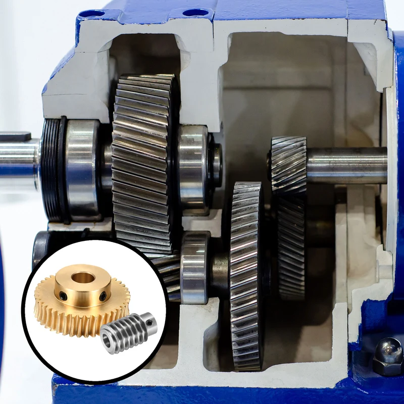 Worm Gear Set 1 Module 40:1 Reduction Rate(Gear-10mm Bore, Rod 8mm Bore)