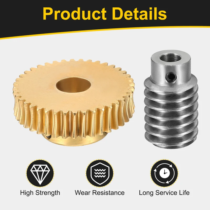 Worm Gear Set 1 Module 40:1 Reduction Rate(Gear-12mm Bore, Rod 5mm Bore)