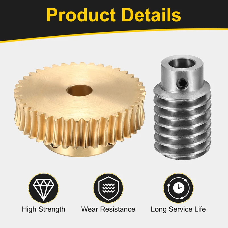 Worm Gear Set 1 Module 40:1 Reduction Rate(Gear-8mm Bore, Rod 8mm Bore)