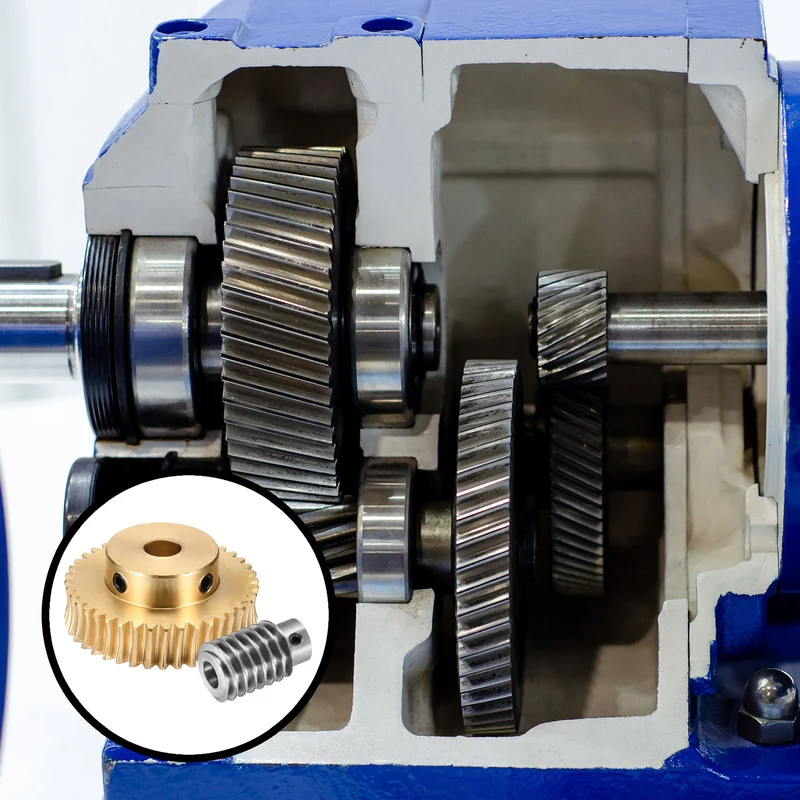 Worm Gear Set 1 Module 40:1 Reduction Rate(Gear-8mm Bore, Rod 8mm Bore)