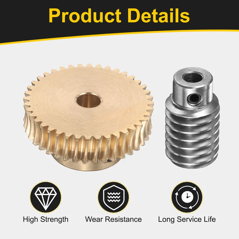 Worm Gear Set 1 Module 40:1 Reduction Rate(Gear-8mm Bore, Rod 6mm Bore)
