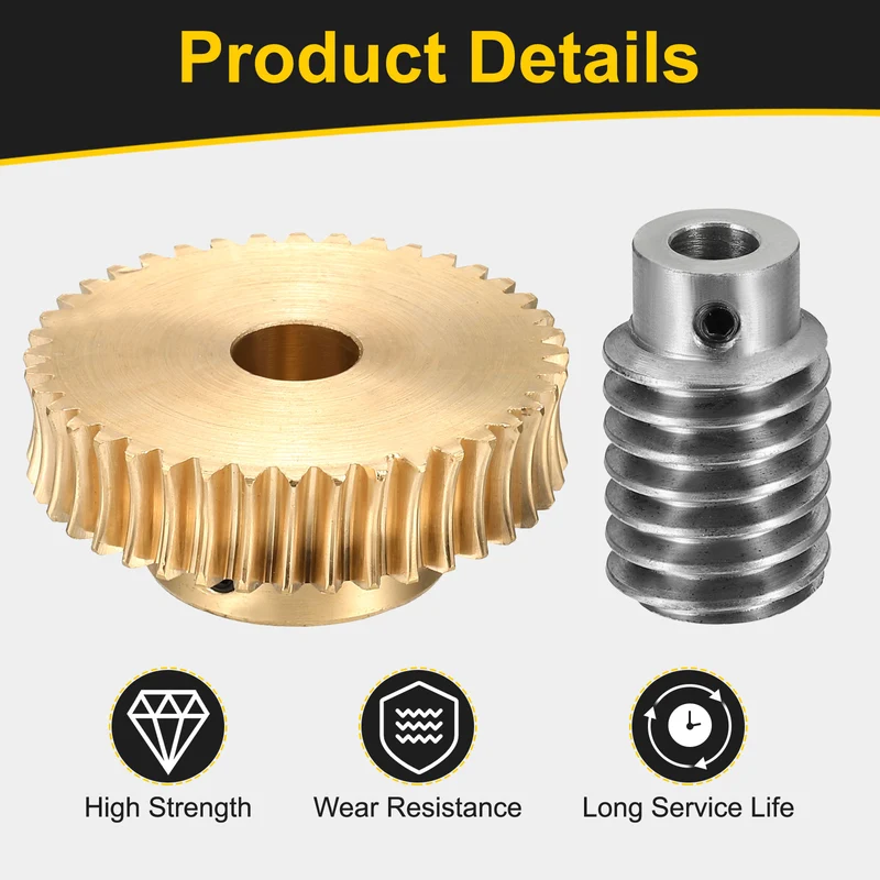 Worm Gear Set 1 Module 40:1 Reduction Rate(Gear-10mm Bore, Rod 5mm Bore)