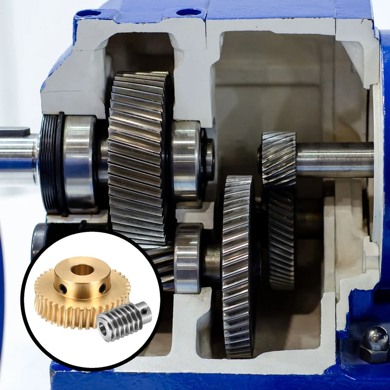 Worm Gear Set 1 Module 40:1 Reduction Rate(Gear-10mm Bore, Rod 5mm Bore)