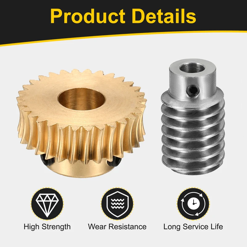 Worm Gear Set 1 Module 30:1 Reduction Rate(Gear-12mm Bore, Rod 5mm Bore)