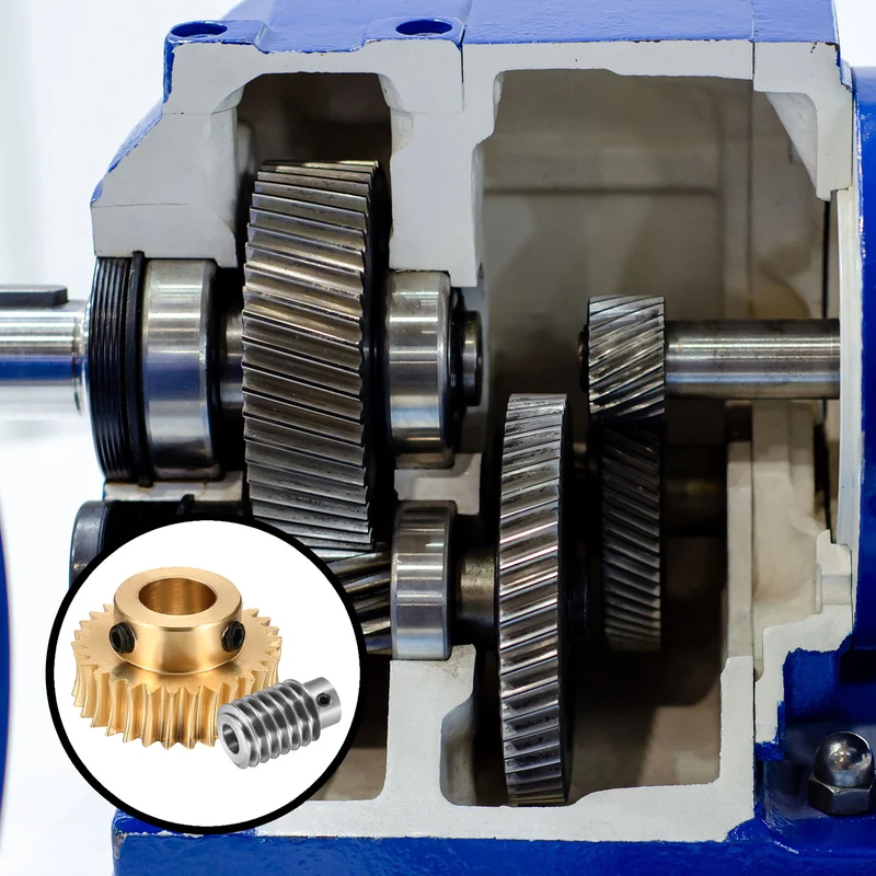 Worm Gear Set 1 Module 30:1 Reduction Rate(Gear-12mm Bore, Rod 5mm Bore)