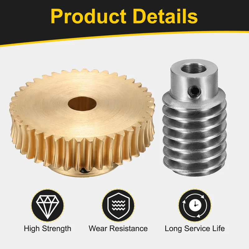 Worm Gear Set 1 Module 40:1 Reduction Rate(Gear-8mm Bore Rod 5mm Bore)