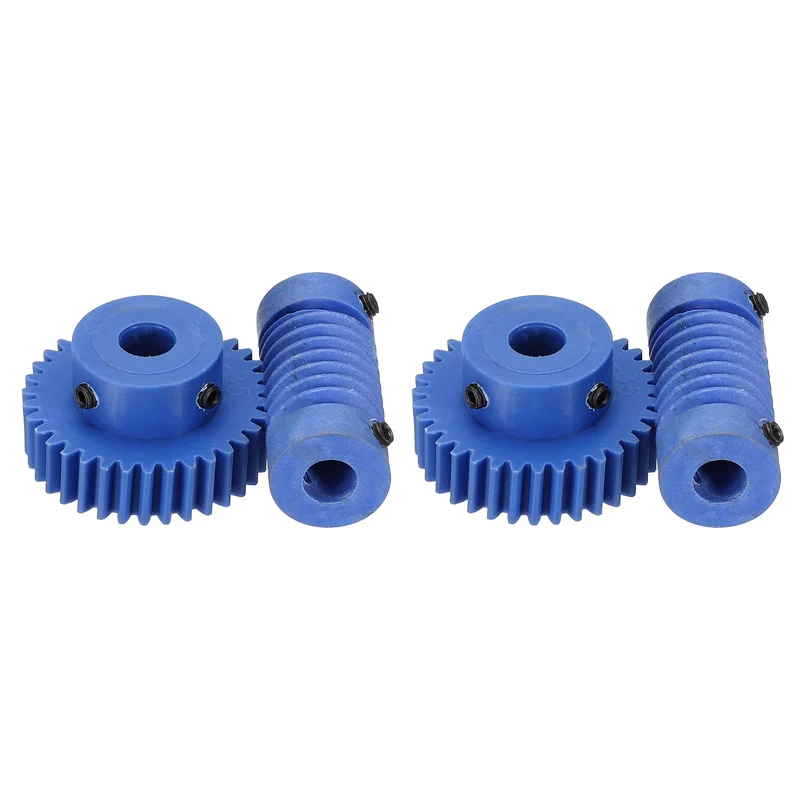 2Set Nylon Worm Gear Set 1M 35:1 Reduction Ratio Gear 8mm Bore Rod 8mm Bore