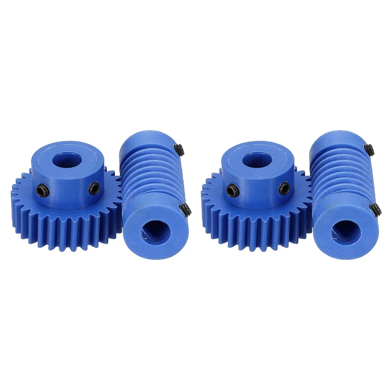 2Set Nylon Worm Gear Set 1M 30:1 Reduction Ratio Gear 8mm Bore Rod 8mm Bore