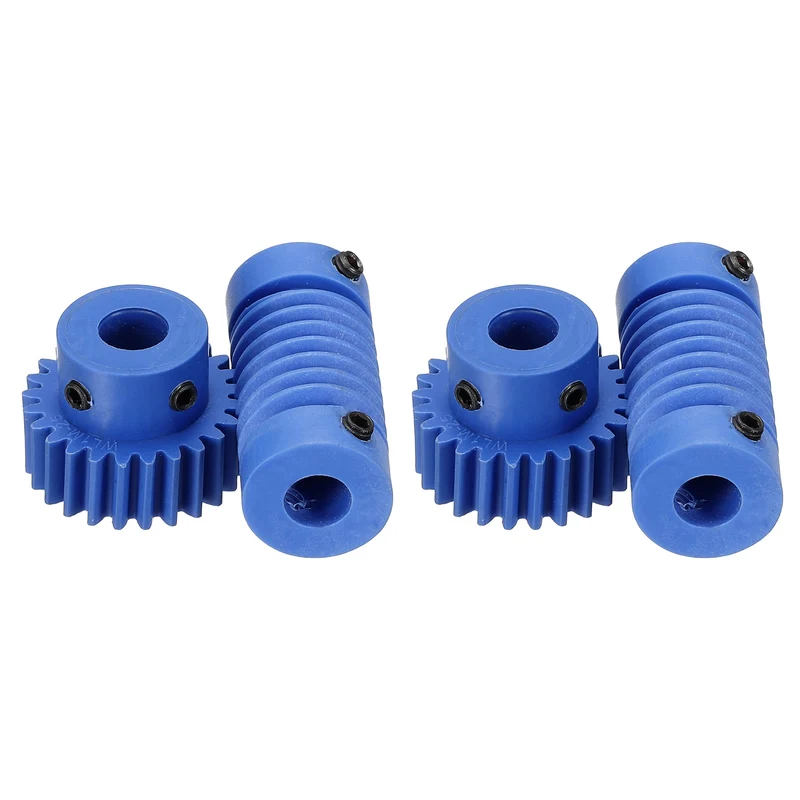 2Set Nylon Worm Gear Set 1M 25:1 Reduction Ratio Gear 8mm Bore Rod 8mm Bore