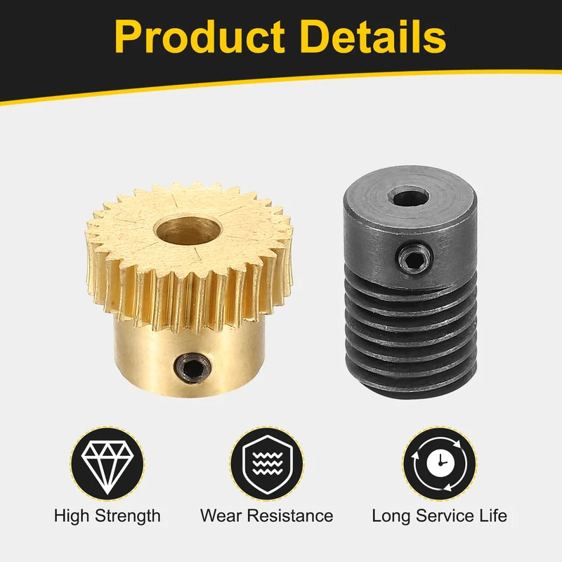 Worm Gear Set 0.5 Module 1:30 Reduction Rate(Gear-5mm Bore, Rod 3mm Bore)