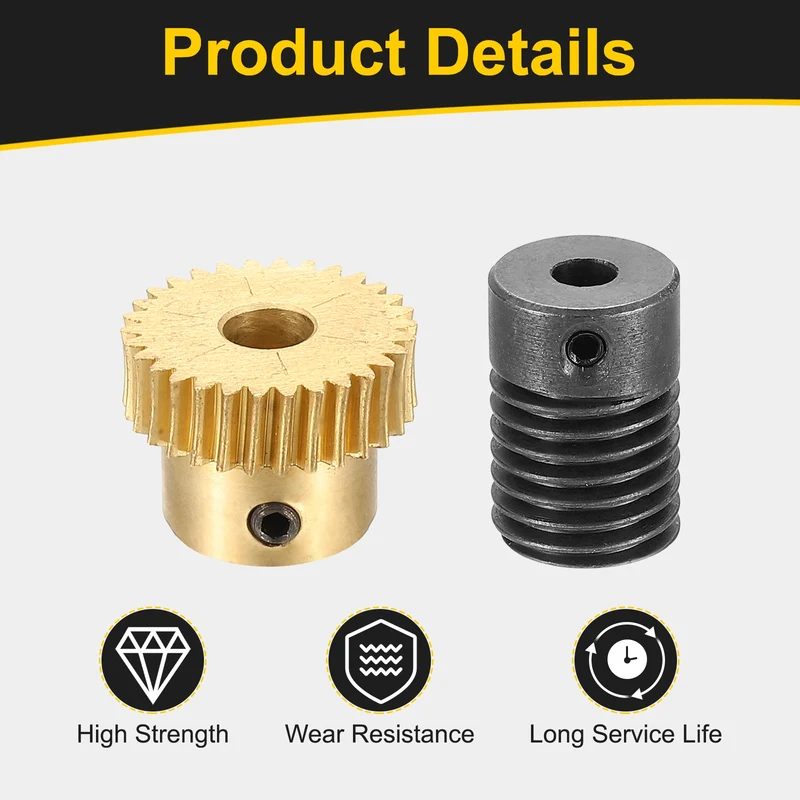 Worm Gear Set 0.5 Module 1:30 Reduction Rate(Gear-5mm Bore, Rod 4mm Bore)