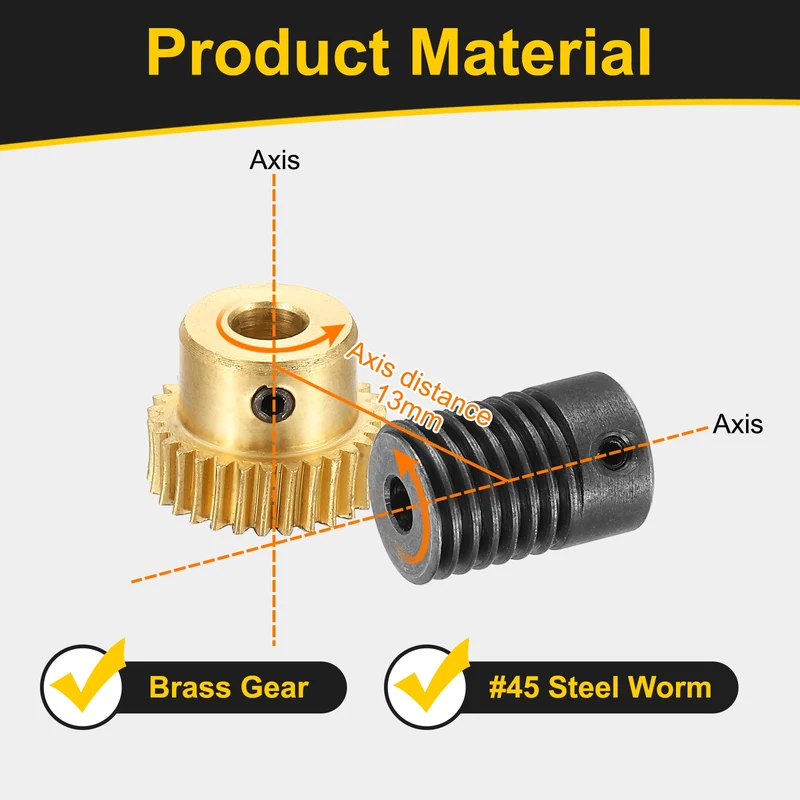 Worm Gear Set 0.5 Module 1:30 Reduction Rate(Gear-5mm Bore, Rod 4mm Bore)