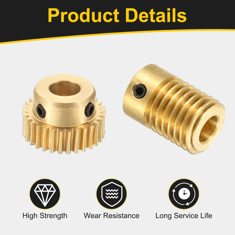 Worm Gear Set 0.5 Module 1:30 Reduction Rate(Gear-6mm Bore, Rod 6mm Bore)