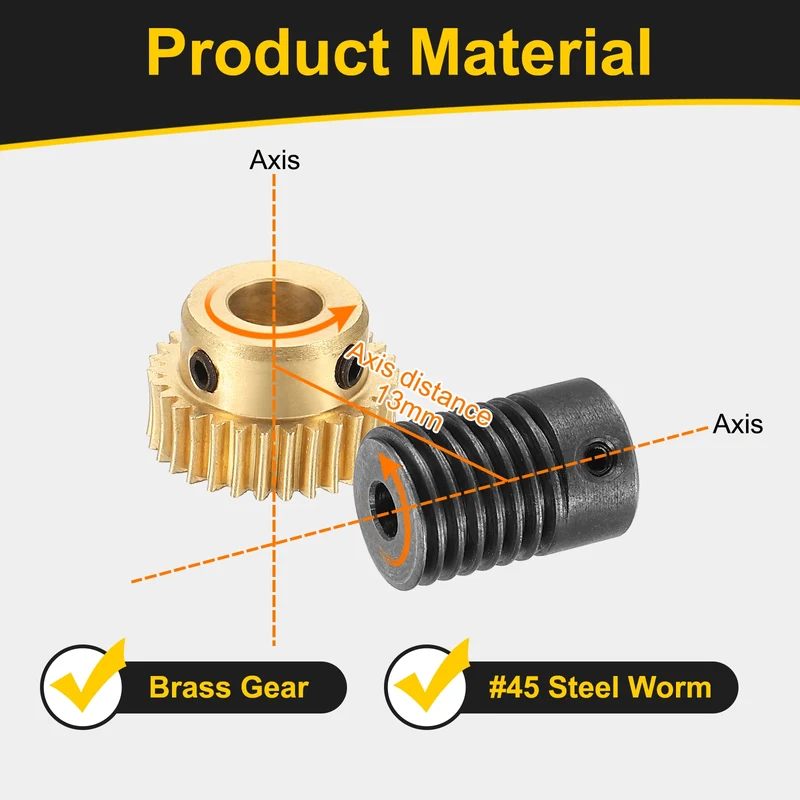 Worm Gear Set 0.5 Module 1:30 Reduction Rate(Gear-6mm Bore, Rod 4mm Bore)