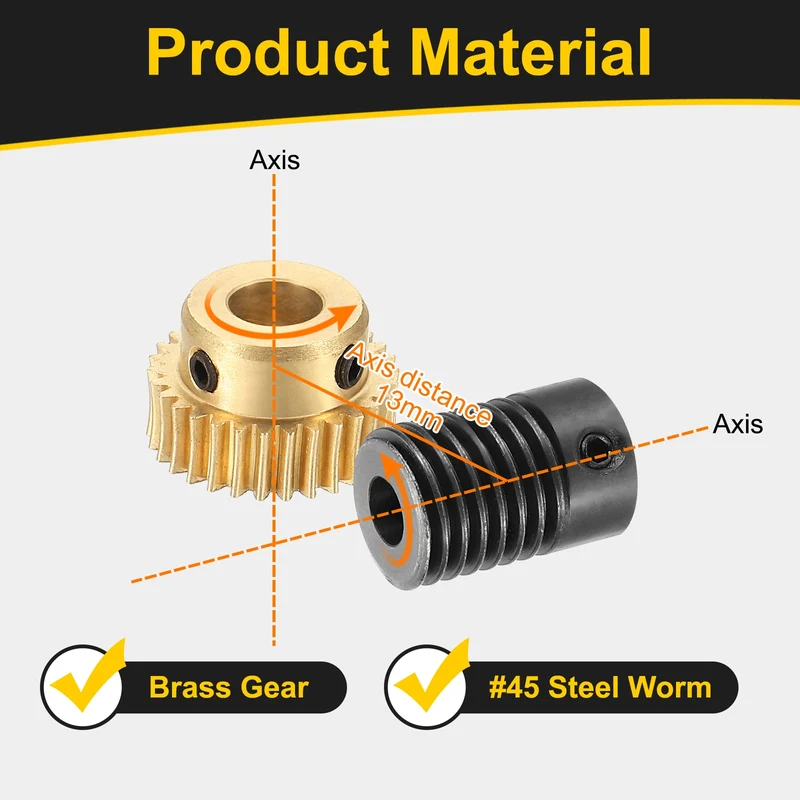 Worm Gear Set 0.5 Module 1:30 Reduction Rate(Gear-6mm Bore, Rod 5mm Bore)
