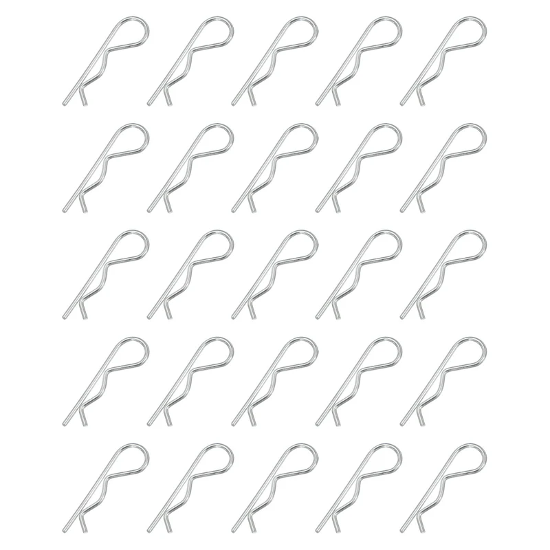M3 x 75 mm Cotter Pin Assortment Kit, 25 Pcs Heavy Duty R Clips, Silver Tone