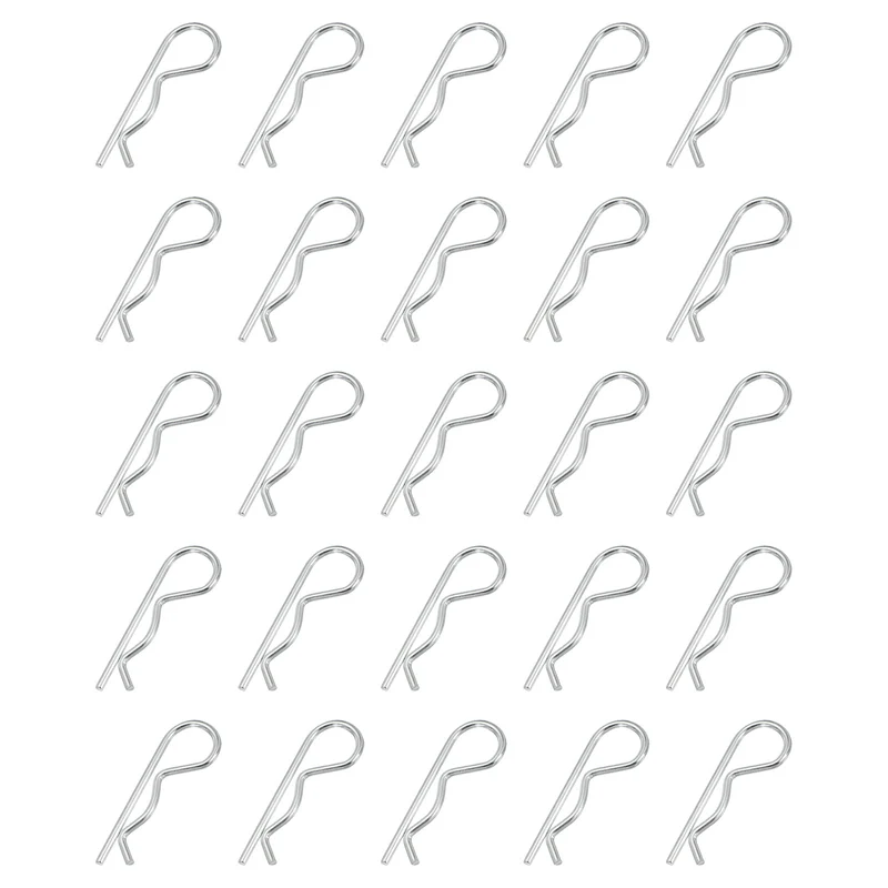 M3 x 65 mm Cotter Pin Assortment Kit, 25 Pcs Heavy Duty R Clips, Silver Tone
