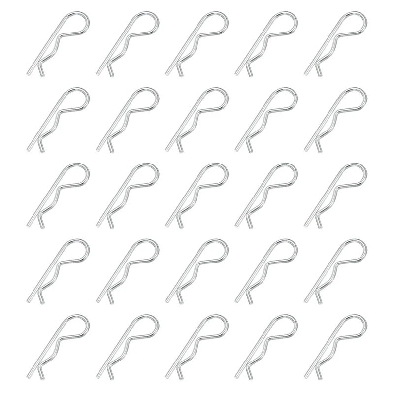 M3 x 60 mm Cotter Pin Assortment Kit, 25 Pcs Heavy Duty R Clips, Silver Tone