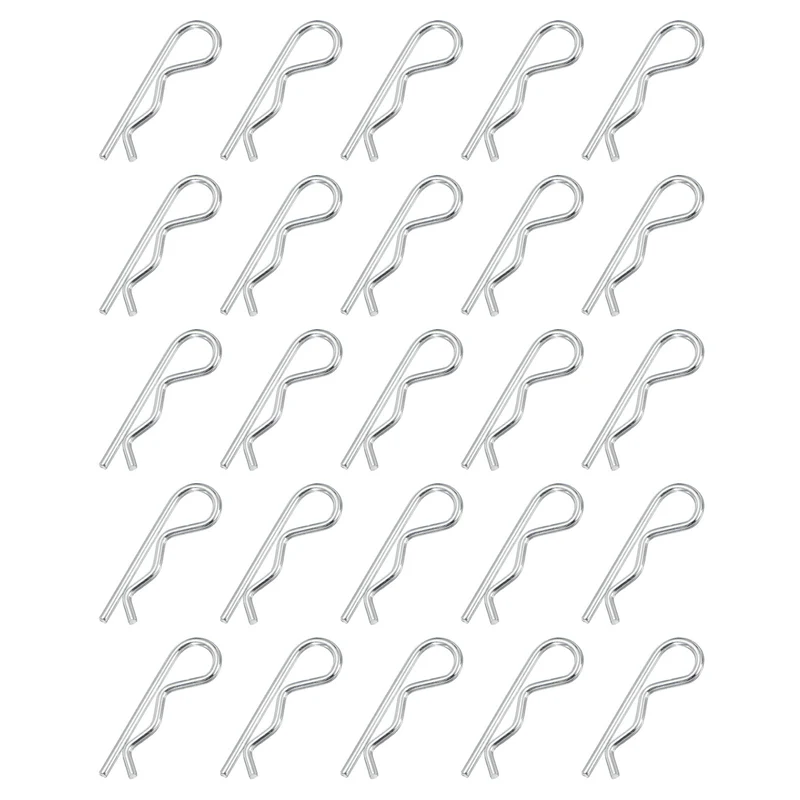 M2.5 x 45 mm Cotter Pin Assortment Kit, 25 Pcs Heavy Duty R Clips, Silver Tone