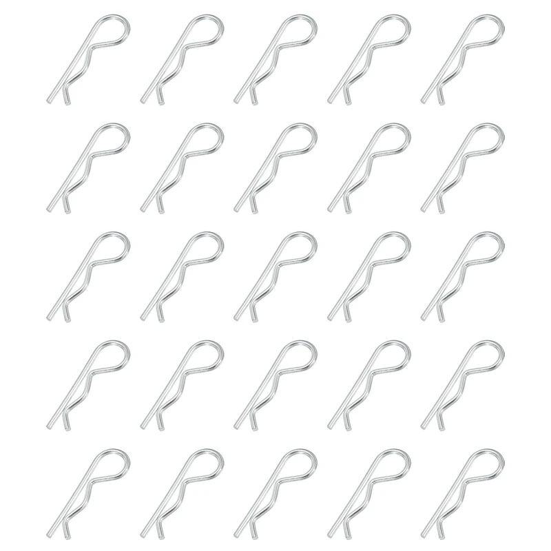 M2 x 40 mm Cotter Pin Assortment Kit, 25 Pcs Heavy Duty R Clips, Silver Tone