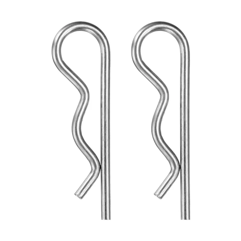 2-Pack R-Shaped Cotter Pin, M5x100mm Hairpin Hardware Spring R Clips