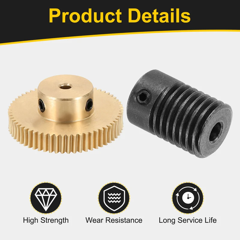 Worm Gear Set 0.5 Module 60:1 Reduction Rate(Gear-3mm Bore, Rod 4mm Bore)