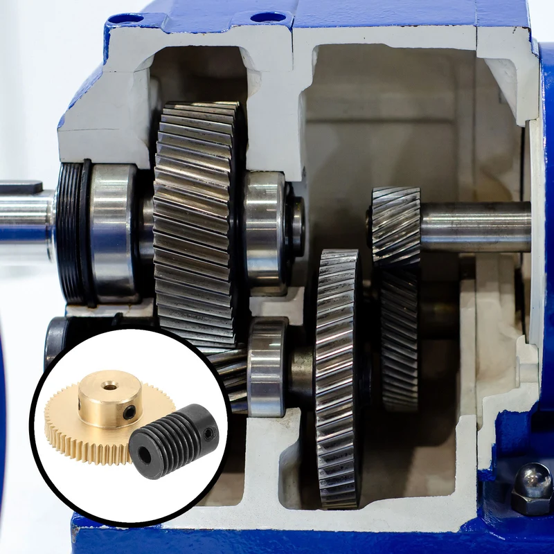 Worm Gear Set 0.5 Module 60:1 Reduction Rate(Gear-3mm Bore, Rod 4mm Bore)