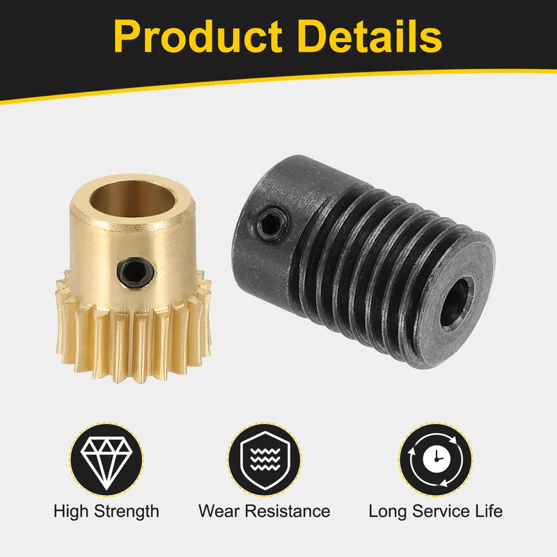 Worm Gear Set 0.5 Module 20:1 Reduction Rate(Gear-6mm Bore, Rod 4mm Bore)