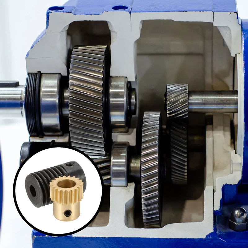 Worm Gear Set 0.5 Module 20:1 Reduction Rate(Gear-6mm Bore, Rod 4mm Bore)