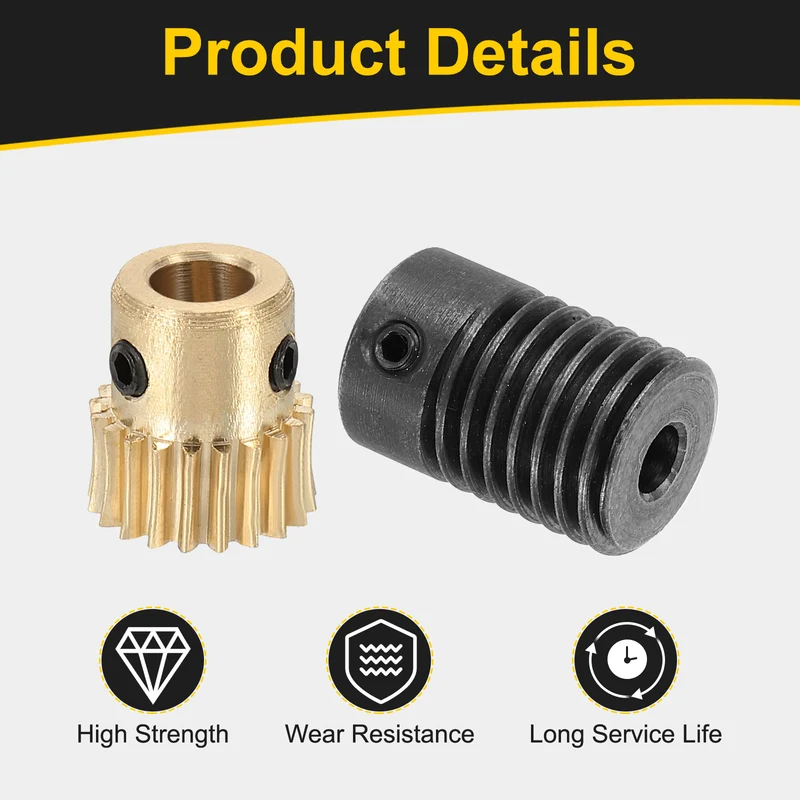 Worm Gear Set 0.5 Module 20:1 Reduction Rate(Gear-5mm Bore, Rod 4mm Bore)