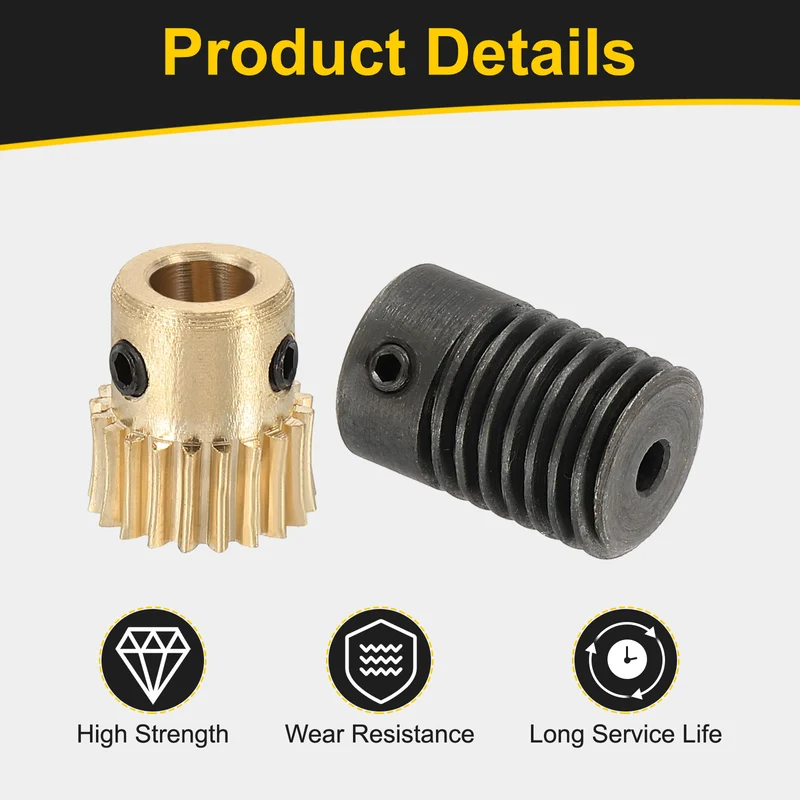 Worm Gear Set 0.5 Module 20:1 Reduction Rate(Gear-5mm Bore, Rod 3mm Bore)