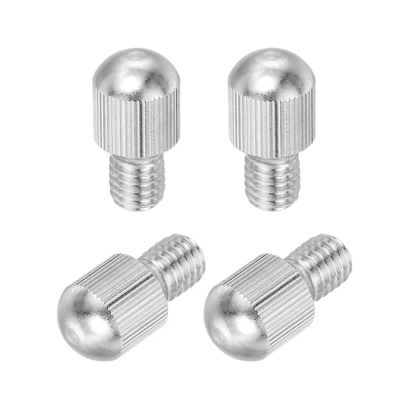 4Pcs M8 x 10mm Stainless Steel Flat Head Thread Knurled Thumbscrews Bolts