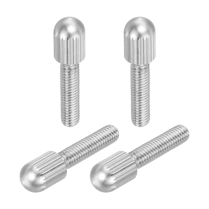 4 Pcs M5 x 20mm Stainless Steel Flat Head Thread Knurled Thumbscrews Bolts