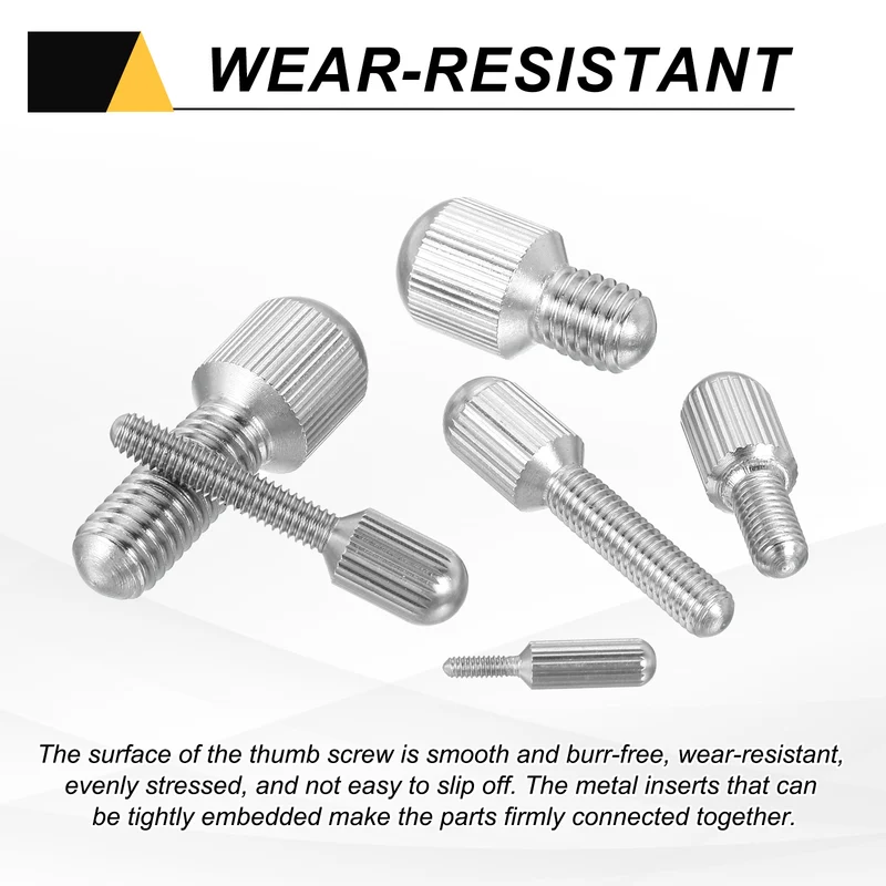 4Pcs M4 x 20mm Stainless Steel Flat Head Thread Knurled Thumbscrews Bolts